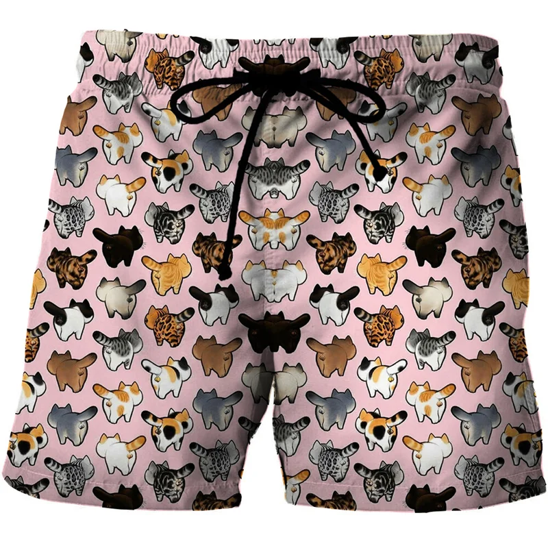 3D Cats Print Shorts Men Women Kid Fashion Y2k Leisure Oversize Short Pants Summer Cool Mens Swim Short Sport Beach Shorts 4