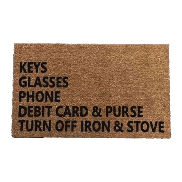 Keys Glasses Phone Debit Card Purse Iron Stove Funny Doormat