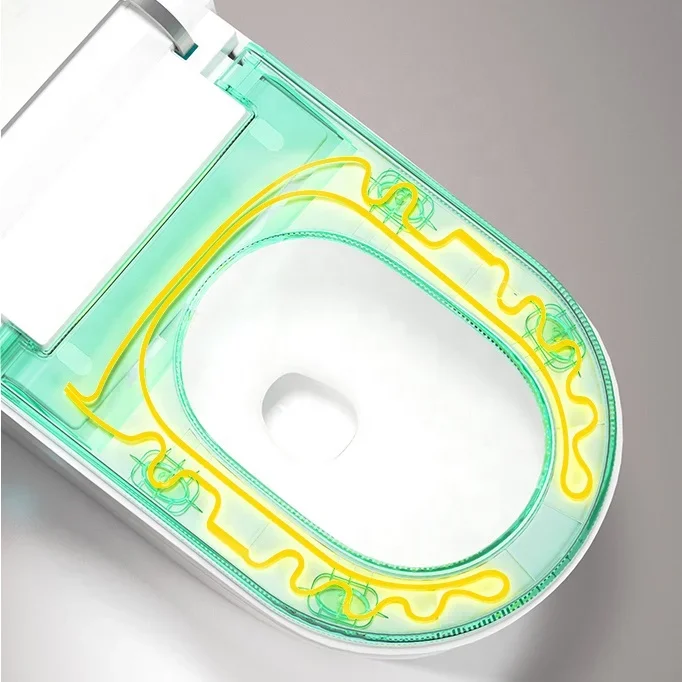 YYHC-Modern auto open electronic toilet concealed  tank one piece intelligent bidet smart toilets 2