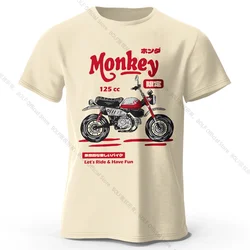 Vintage Motorcycle Sketch Graphic Tee | 100% Cotton | Unisex Retro Biker Style - XXXL (Beige)