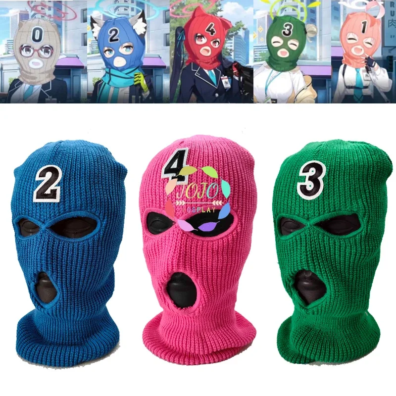 

Game Blue Archive Cosplay Mask Toki Sunaookami Shiroko Actor's Headgear Full Face Cover Headwear Knit Cap Outdoor Ski Face Mask