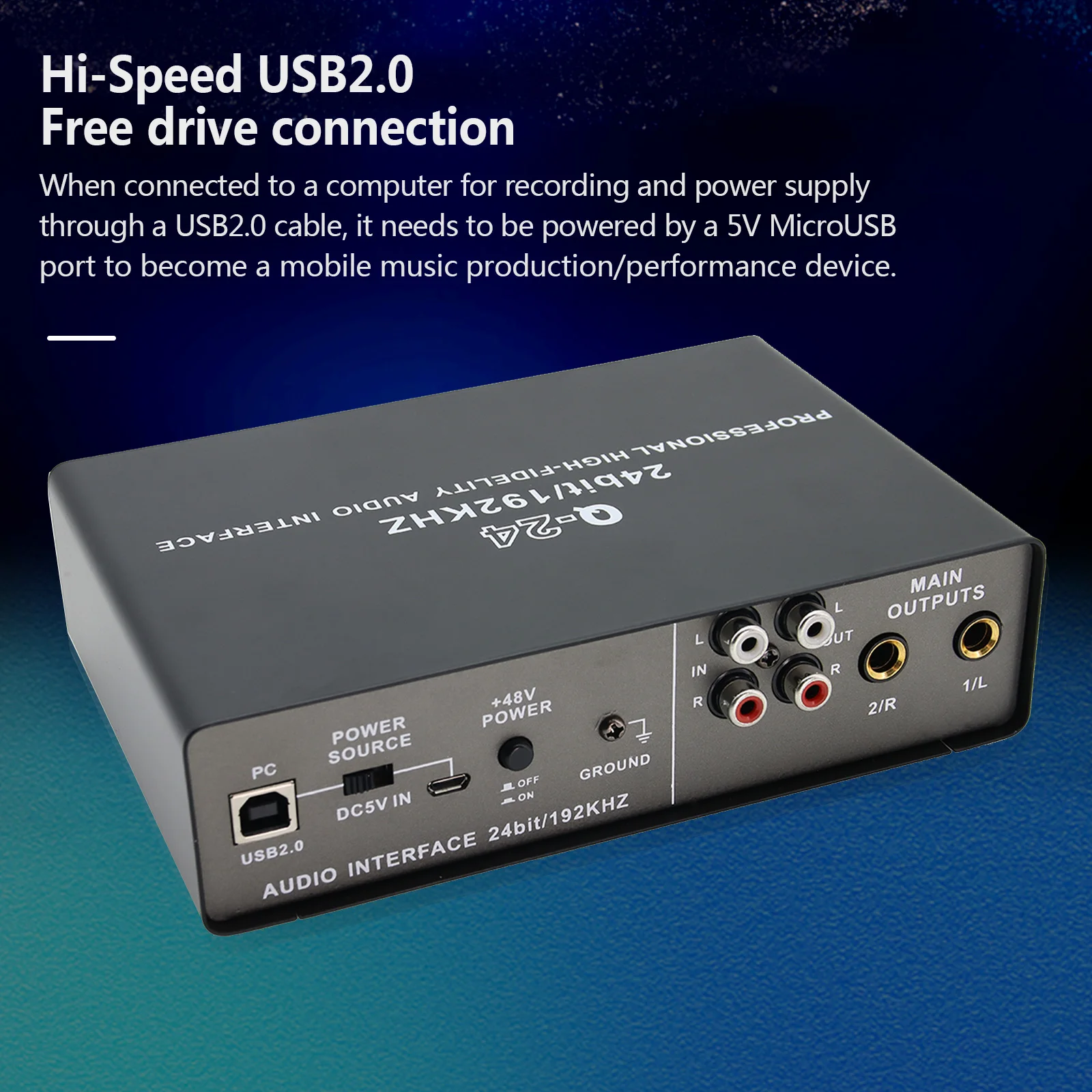 Q-24 Professional High-fidelity Audio Interface Sound Card Audio 