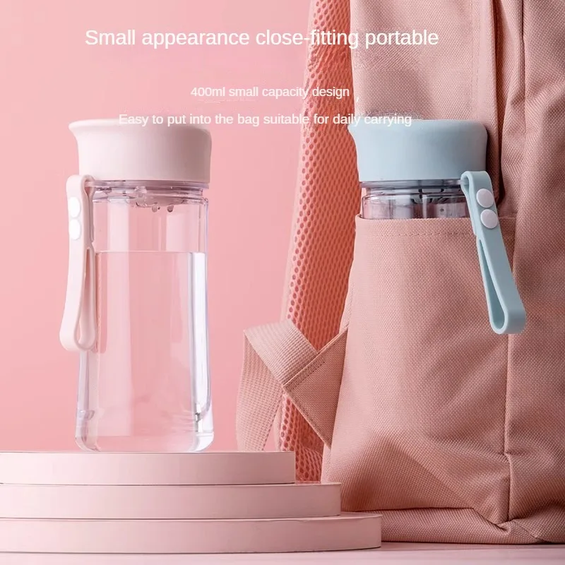 

CHAHUA Water Cup With Lid Portable Fashion Easy To Carry Tea Separable Girl Heart Plastic Hand Cup School Dormitory Water Cups