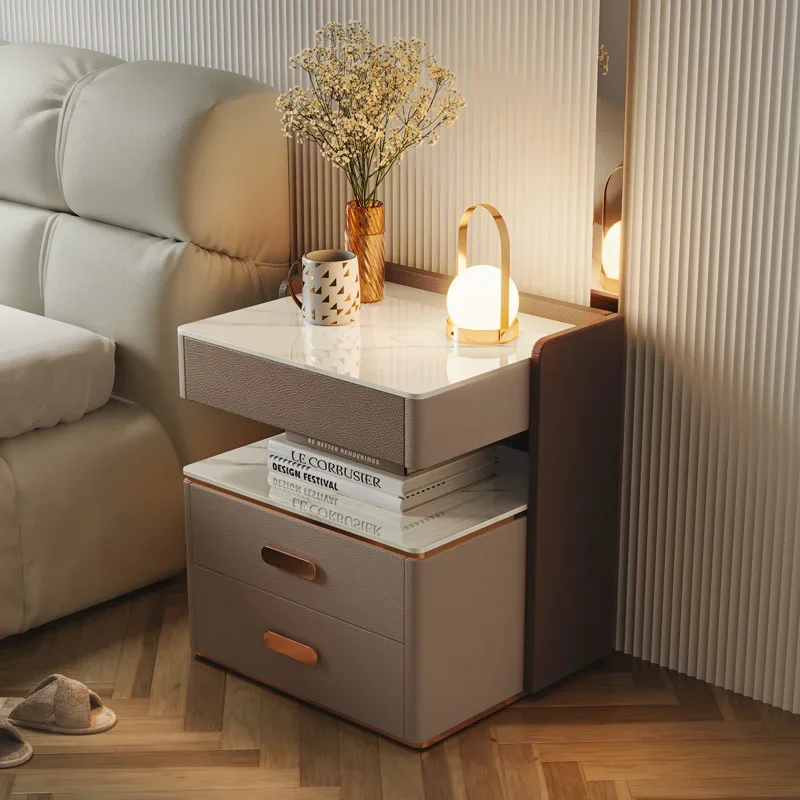 

Современный прикроватный столик в скандинавском стиле, простая белая лампа, тумбочка, минималистичный ящик, мебель для спальни