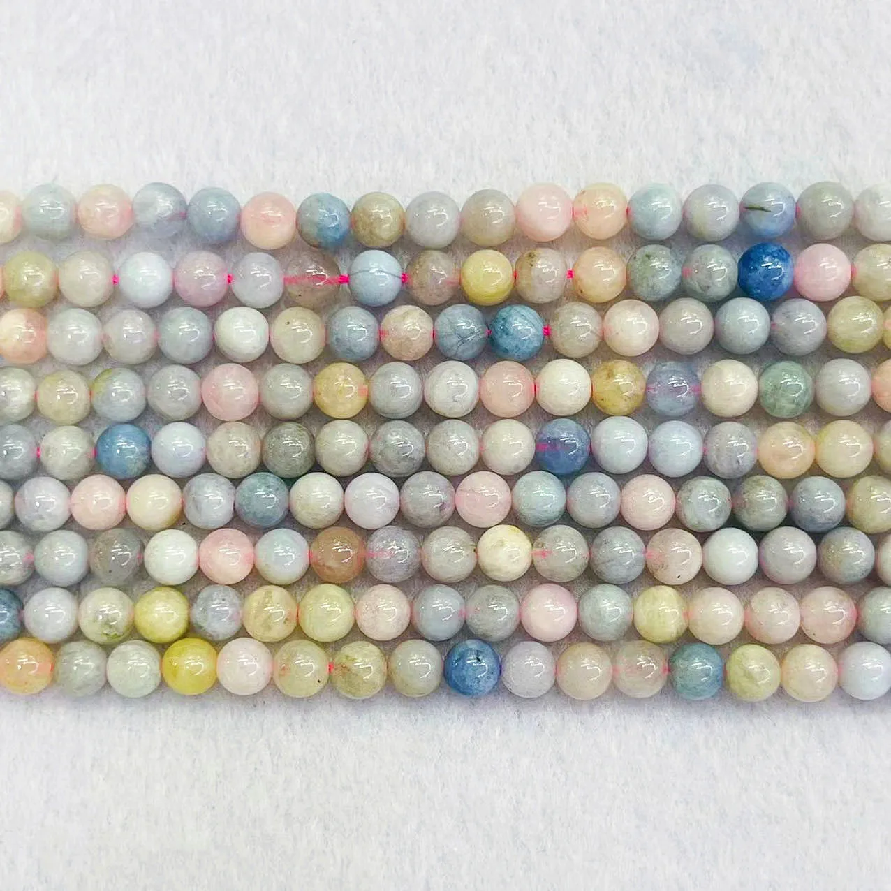 

Top Grade Natural Colorful Morganite Stone Pink Beryl Round Loose Beads 4/6/8/10MM For Jewelry Making DIY Necklace Bracelet