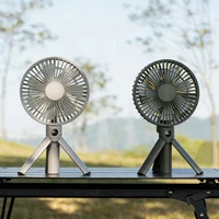 Ventilateur portable rechargeable XIAOTREE avec écran LED numérique 180° ° Ventilateur rechargeable réglable à 4 vitesses, ventilateur de camping sur trépied 2