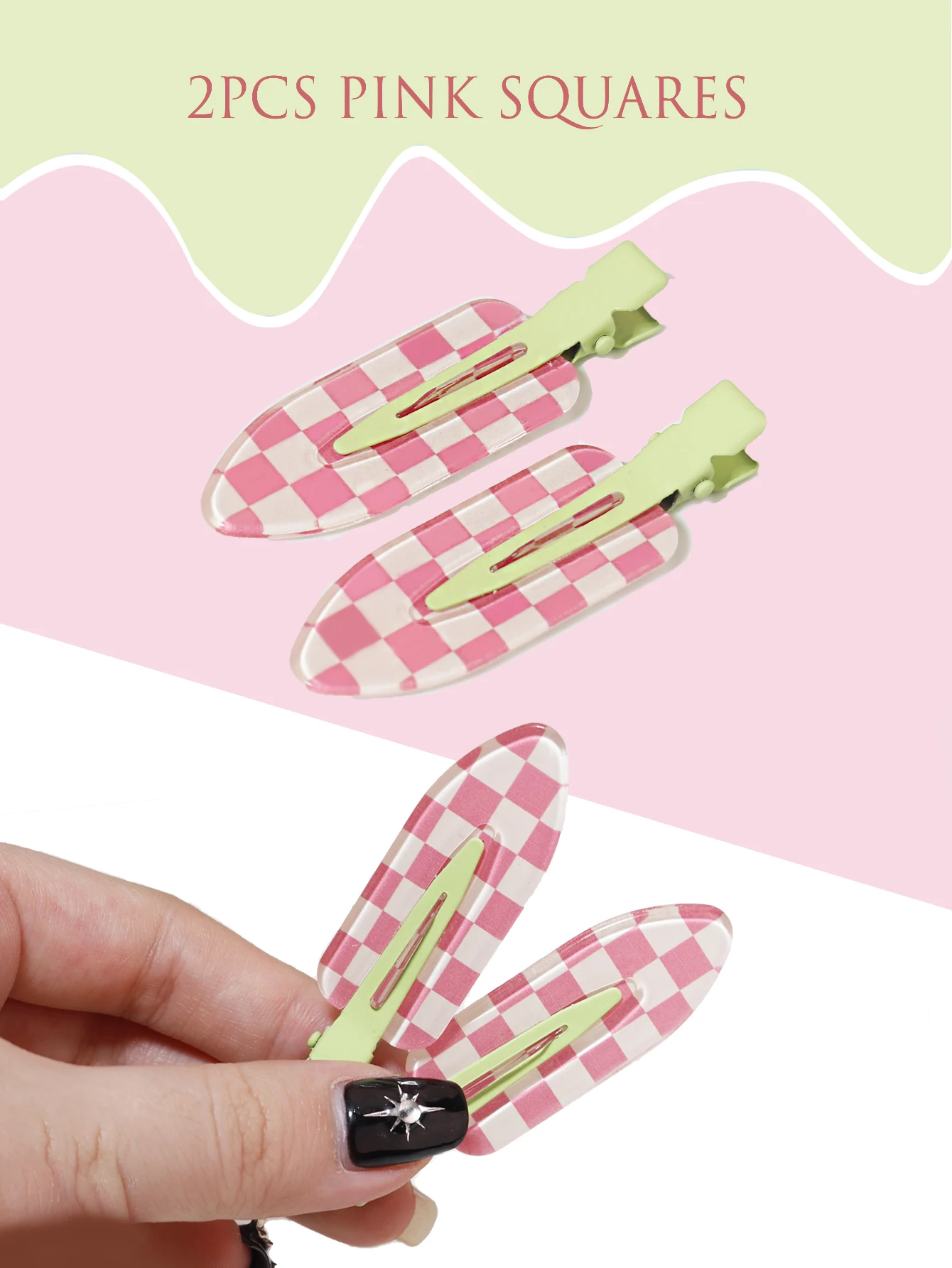 2 Stück Fruchtsaft-Haarspangen, die sich nicht verbiegen oder knittern, niedliche und süße Haaraccessoires für das Make-up. – Detail 9
