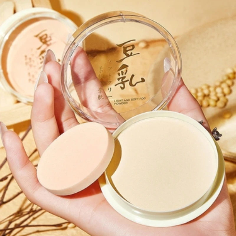 

Soymilk Oil Control Makeup Powder Moisturizing Waterproof Lasting Setting Loose Powder Brightening Press Powder Breathable 1 Box