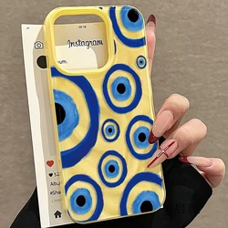 Vintage Blue Eye Design Shockproof TPU Phone Case Cover - iPhone 15 Plus (Y25 - T11343)