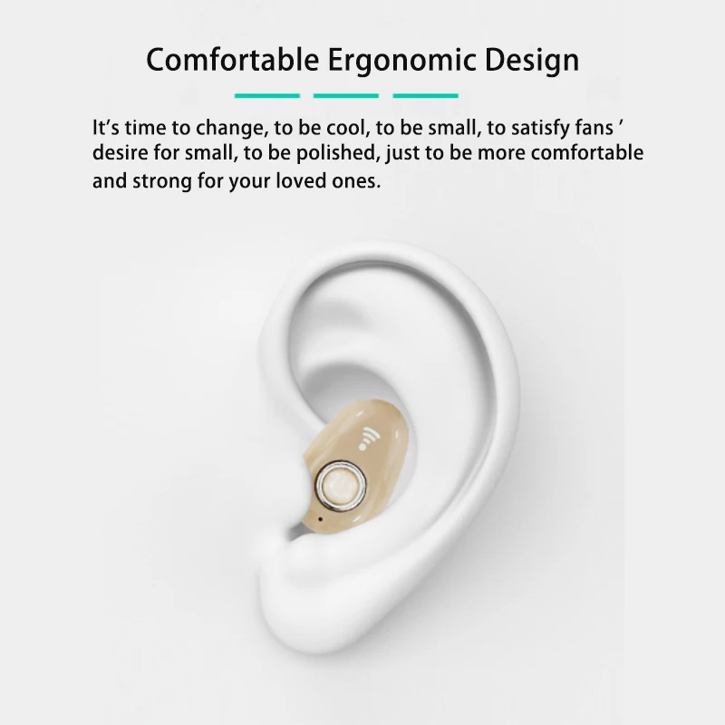 Mini Invisible Ture Wireless Earphone Noise Cancelling Bluetooth Headphone Handsfree Stereo Headset TWS Earbud With Microphone 2