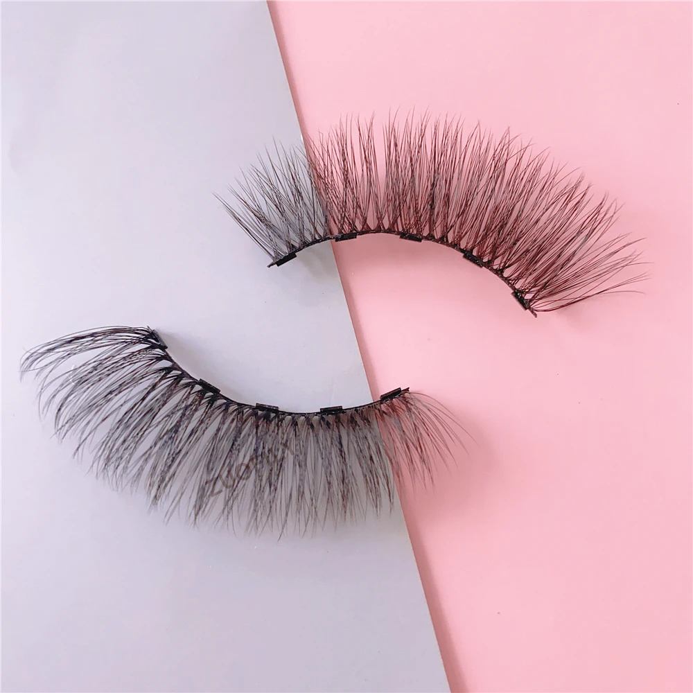 Fake Eyelashes 1 Pair Magnetic Eyelashes 3D Mink False Eyelash Magnetic Eyeliner Waterproof Long Lasting Fake Eyelash Tweezer Kit 18 Styles