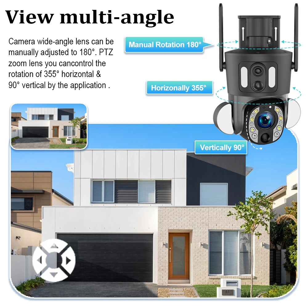 LS VISION 4G Solar Security Camera Outdoor 20X Zoom Dual Screen 8MP WiFi PTZ Dual Lens PIR Detection Auto Tracking Camera UBOX 5