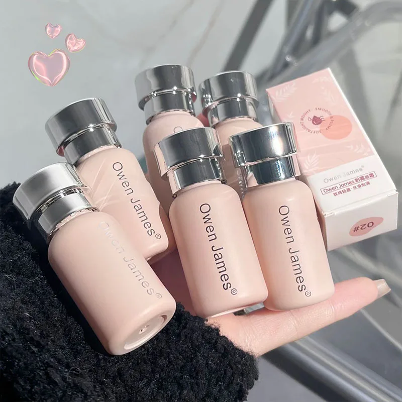 Small Bottle Pink Mist Lip Cream lip gloss lip makeup lip glaze lip tint lip stain Mud Matte Velvet Lip Gloss Clay Long-lasting Color Non-drying Nude Peach Glaze Rouge Tint