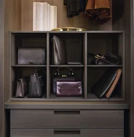 Balom ออกแบบหรูหราแบบกําหนดเองอลูมิเนียมไม้เนื้อแข็งแก้วเดินห้องนอนตู้เสื้อผ้าตู้เสื้อผ้าสําหรับวิลล่า 6