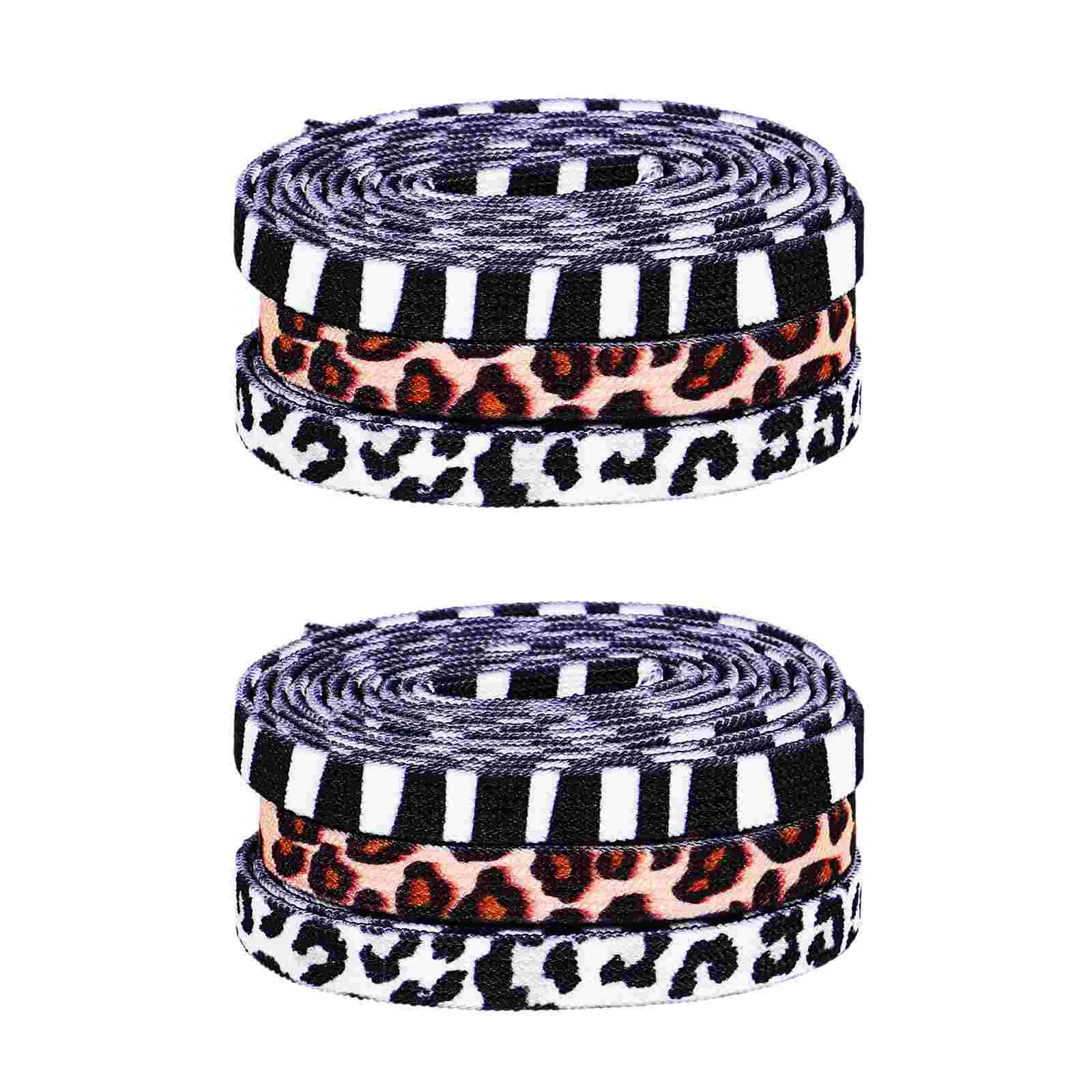 

3 Pairs Printed Shoelaces Pattern Shoelaces Zebra Leopard Cow Pattern Shoelaces for Sports Shoe Sneakers Flat Accessory