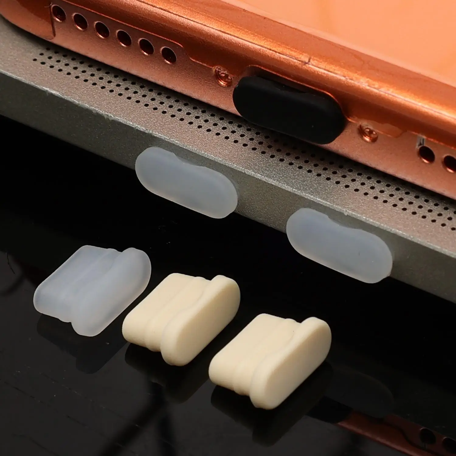 유니버설 타입-C 먼지 방지 플러그 부드러운 실리콘 충전 포트 보호대 USB C 먼지 커버 (아이폰, 삼성, 노트북, 구글용)
