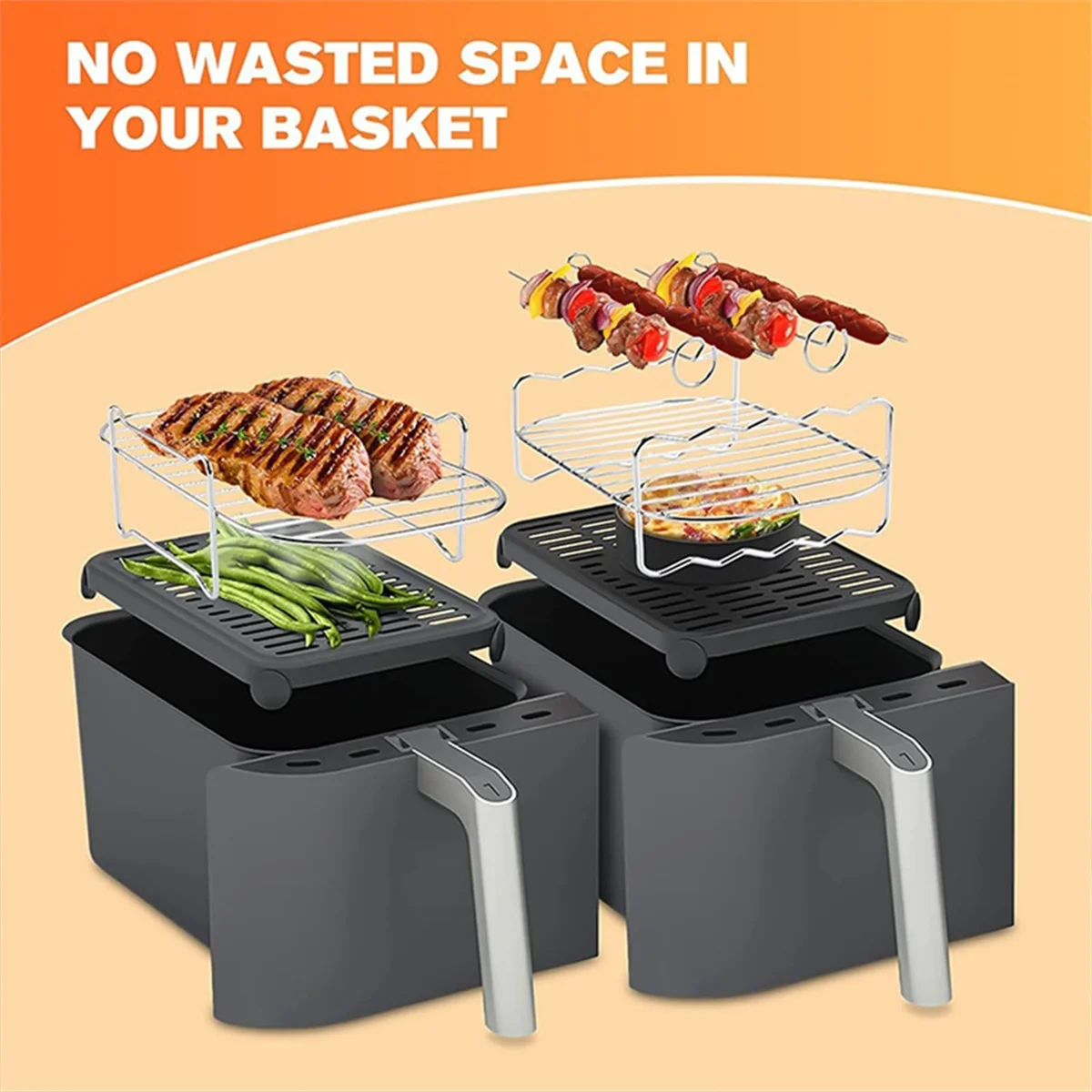 Air Fryer Accessories Air Fryer Rack Cooking Grate for Philips Dual Basket Airfryer 3000 Series Tefal EY9018 5.2/3.1L