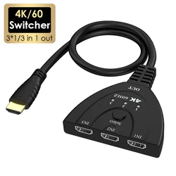 Ultra HD 4K 3 - Port HDMI Switch with 3D Support and 60Hz Refresh Rate (4K 60Hz Version)