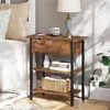 End Tables, Side Table with Charging Station, Flip Top Nightstand with USB Ports and Outlets, Bedside Tables with Shelf Spaces 3