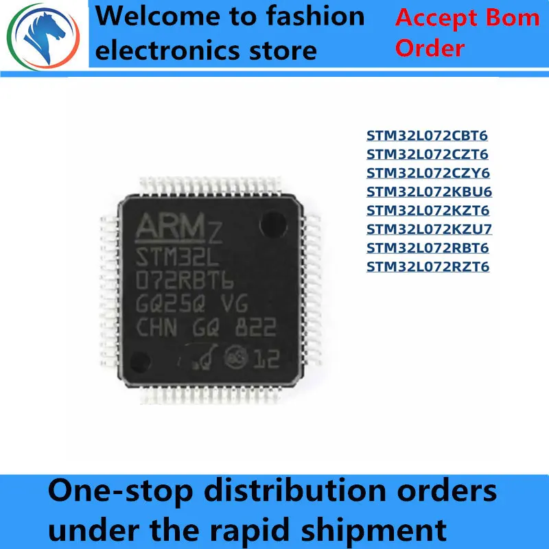 

100% New STM32L072CBT6 STM32L072CZT6 STM32L072CZY6 STM32L072KBU6 STM32L072KZT6 STM32L072KZU7 STM32L072RBT6 STM32L072RZT6 chips