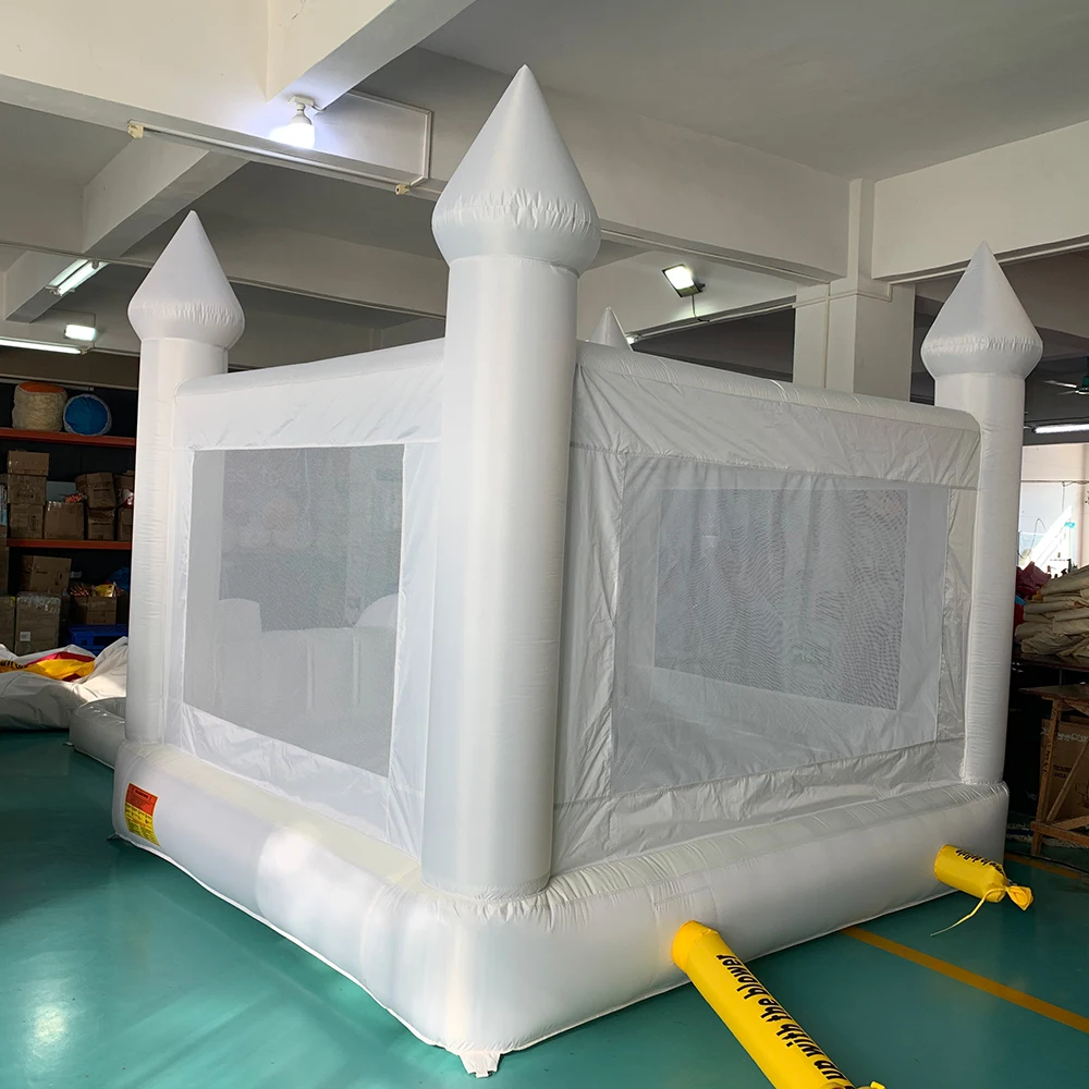 Inflatable Toys White Bounce House 5.6*3.3*3M Trampoline 33KG With Blower Jumping Castle Bouncy House For kids Wedding Toys 6