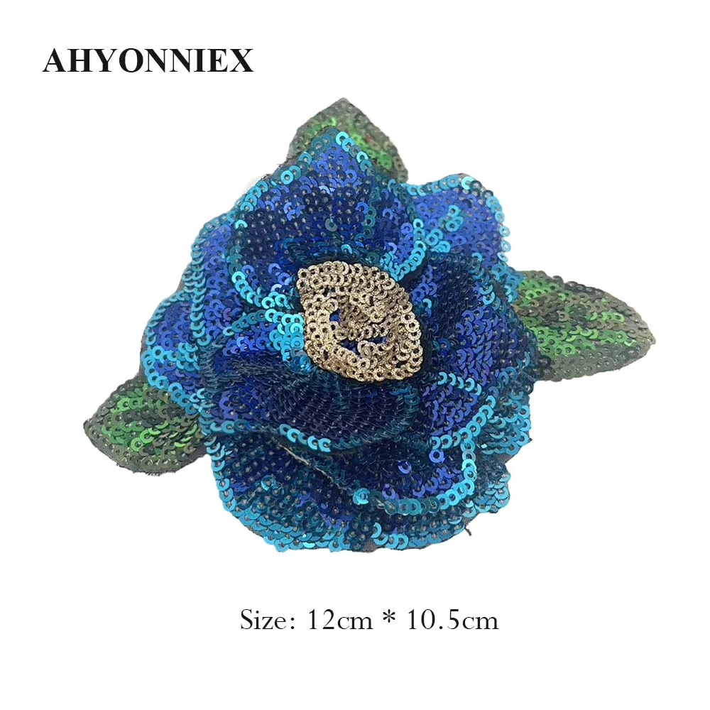 1 stück Glänzende Diamant Pailletten Rote Rose Blume Patch DIY Kleidung Zubehör Größe 12cm X 10,5 cm – Detail 7
