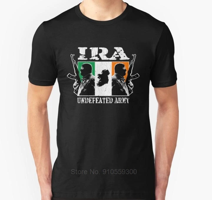 Футболка мужская с надписью IRA Undefeated Army (винтажная состаренная), унисекс, Модная хлопковая брендовая тенниска