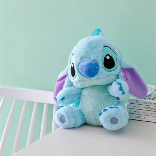 30cm Disney Lilo & Stitch Cute Plush Backpack Stuffed Animals Kindergarten Backpack Children's Schoolbag Creative Gifts For Kids