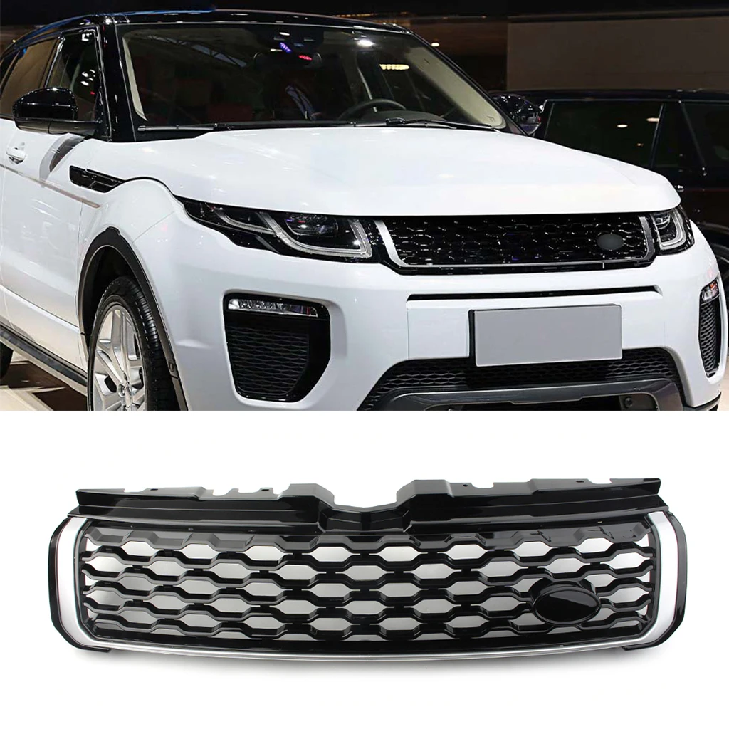 

1Pcs Car Front Upper Grille Grill w/ Logo For Land Rover Range Rover Evoque 2010 2011 2012 2013 2014 2015 2016 2017 2018