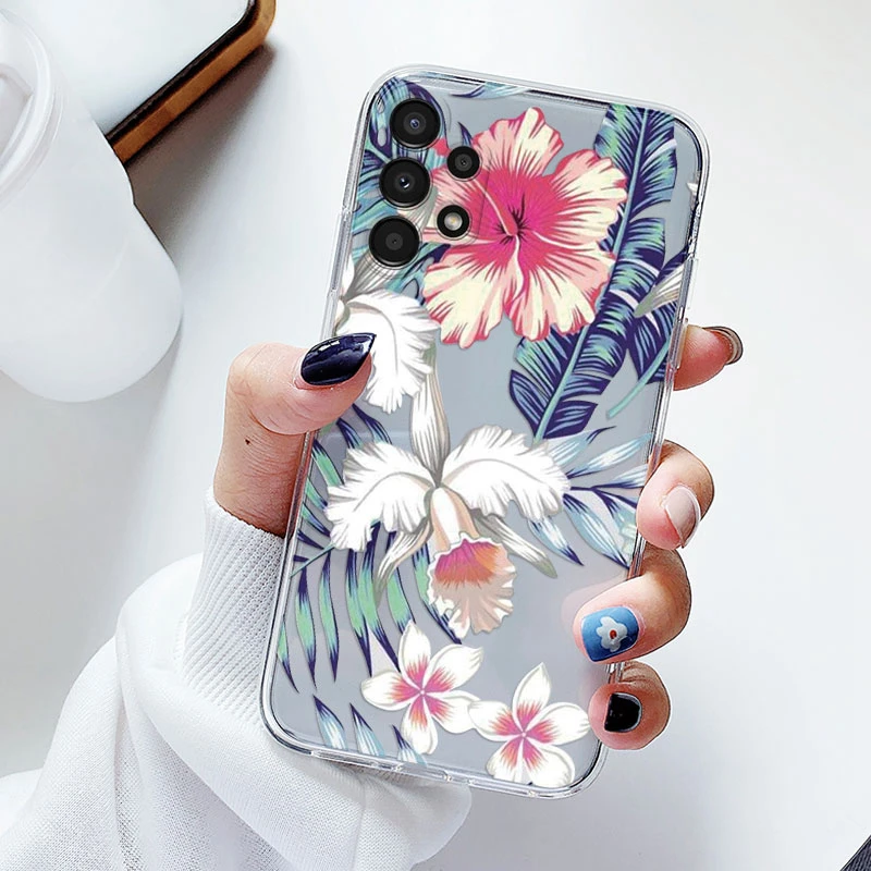 Floral Transparent Soft Silicone Phone Case - Flower TPU Cover
