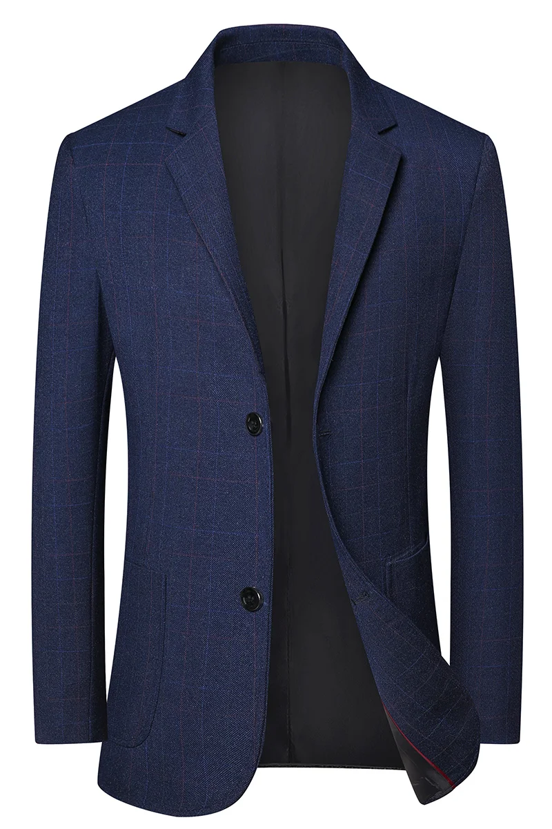 Blazer Classique à Rayures Fines Pour Homme – Veste De Costume Noire élégante Et Ajustée – Blazer Léger à Simple Boutonnage – Manteau D'affaires Décontracté Au Quotidien – Blazer De Bureau Confortable