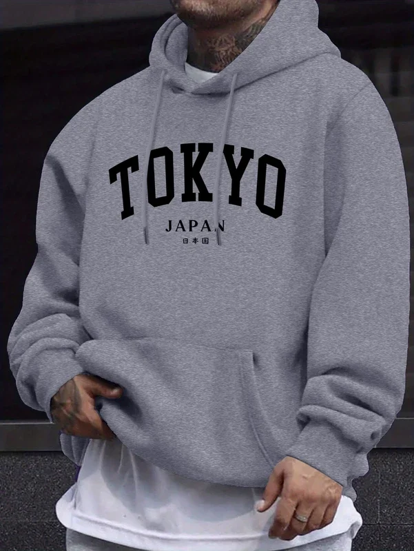 Männer Tokyo Japan Stil Brief Kreative Druck Hoodie Herbst Winter Langarm Sweatshirt Lässige Bequeme Straße Kleidung – Detail 3