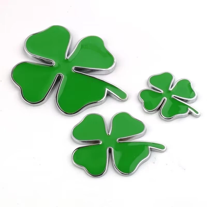 3D Metal Car Sticker Green Lucky Clover Side Label Emblem Per Alfa Romeo 159 Giulietta Mito Four Leaf Clover Badge Accessori