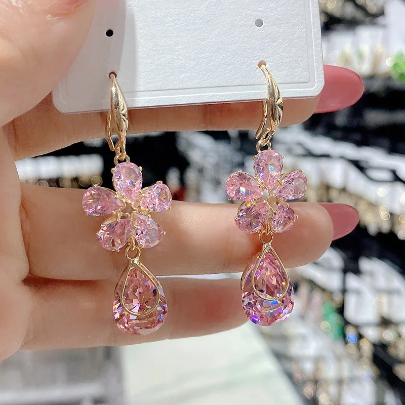 Crystal Flower Drop Earrings 2025