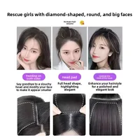 Extension capillaire synthétique courte et lisse, doublure Invisible des cheveux, couverture latérale supérieure, postiche pour femmes 3