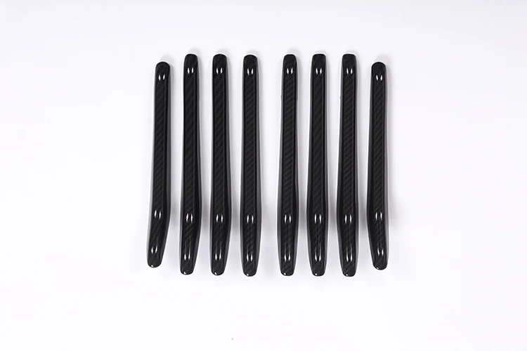 For 2016-2021 Maserati Levante ABS Carbon Fiber Car Styling Front Grille Trim Strip Car Exterior Trim Accessories 8-Piece Set