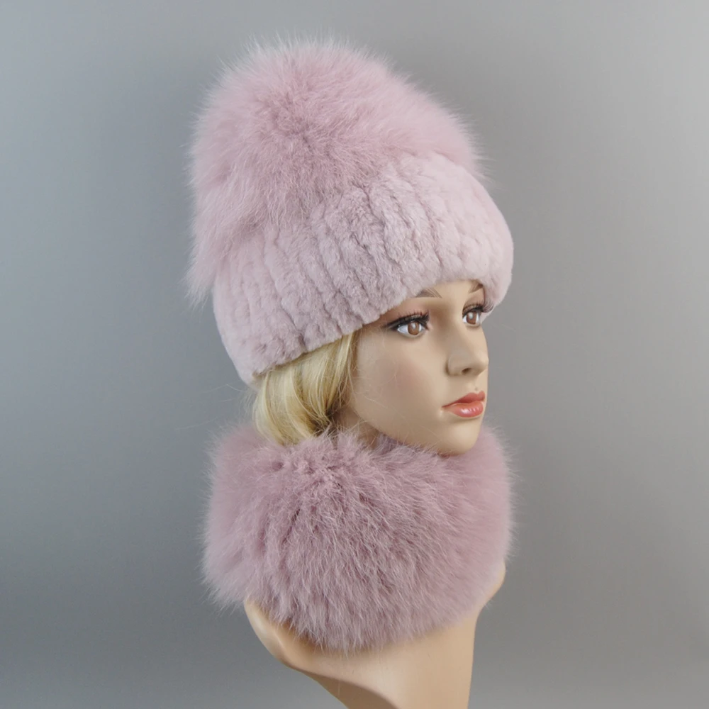 Capuche-Écharpe En Fourrure Renard Bleu & Opossum - Unisexe Taille Unique (NEUVE)