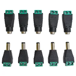 DC 12V Power Plug Adapter Jacks - Male & Female Connectors (Pack of 5 Pairs) (5pairs Male Female)