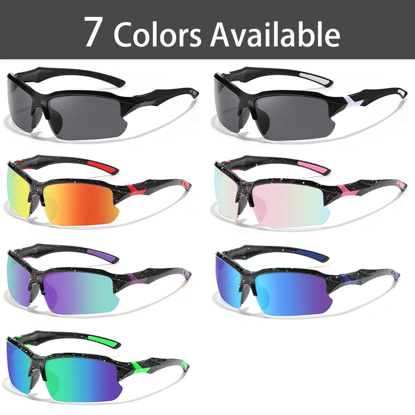 Unisex Semi-Rimmed Sunglasses Outdoor Sports Design Eyewear