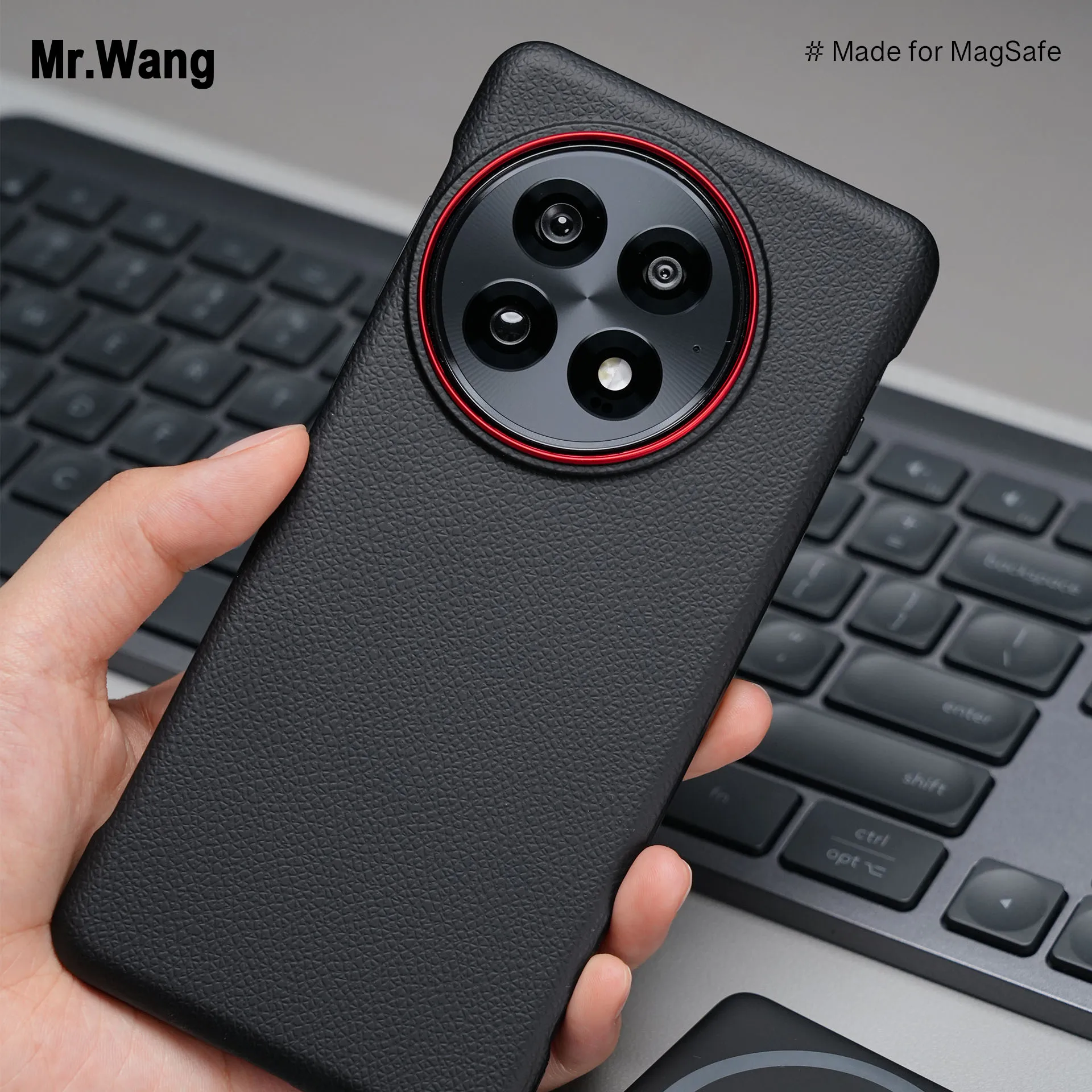 MagSafe Luxury Leather Borderless Magnetic Back Cover with Wireless Charging Capability