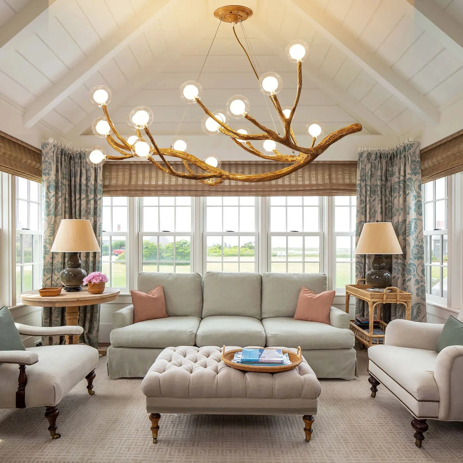 Nordic Retro LED Chandelier For Living Bedroom Tree Branch Art Ceiling Pendant Lights Brown Antique Hanging Lamp Decor Lighting led chandelier ceiling chandelier art lighting fixtures
