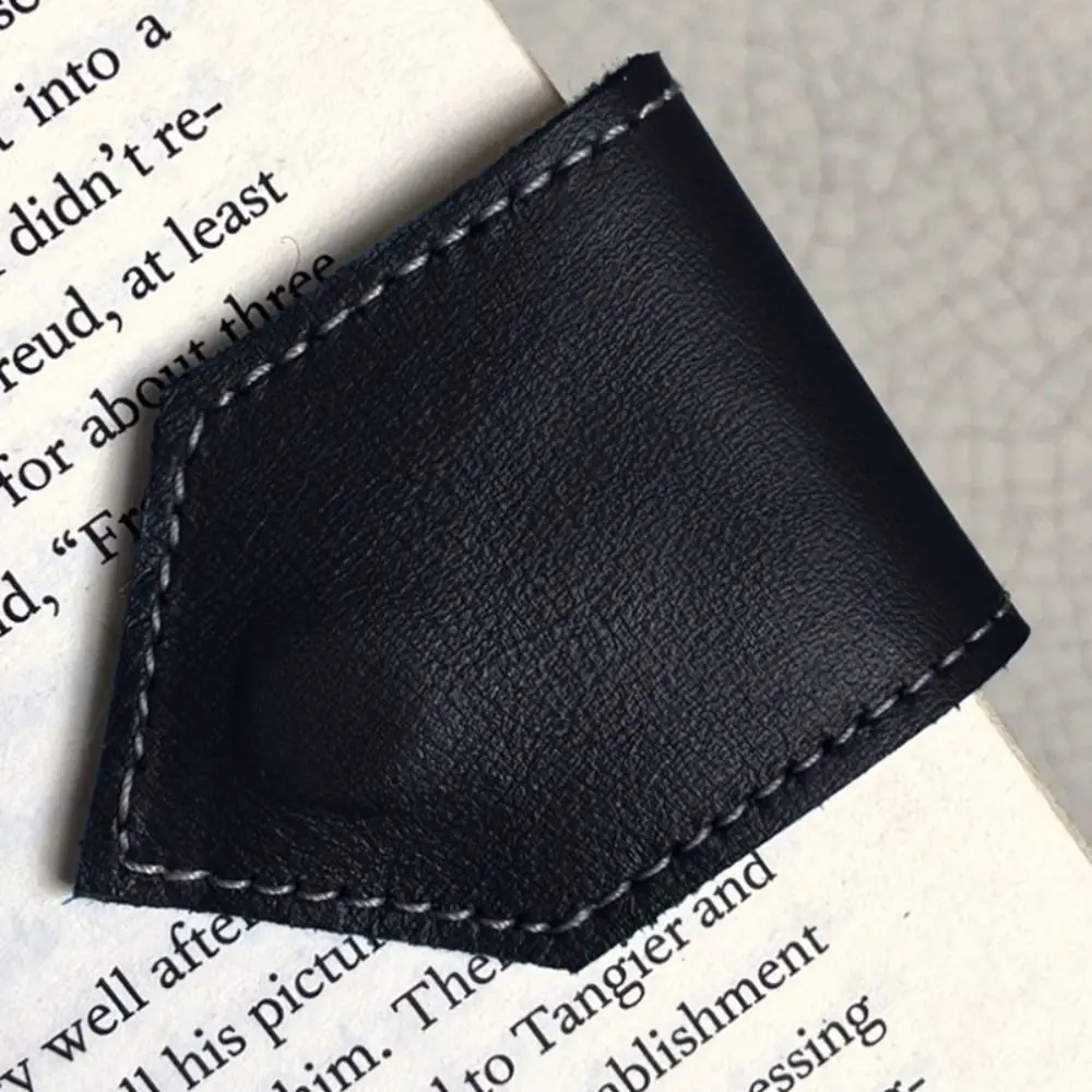 Exquisite PU Leather Magnetic Bookmark Diamond Shape Multifunctional Book Pagination Mark Reading Book Clip Teachers