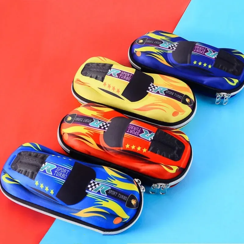Pencil Cases 3D Racing Car Pencil Cases Cartoons School Pencil Case For Children Stationery Box EVA PU Plastic Pen Case Boy Cute Pen Bag