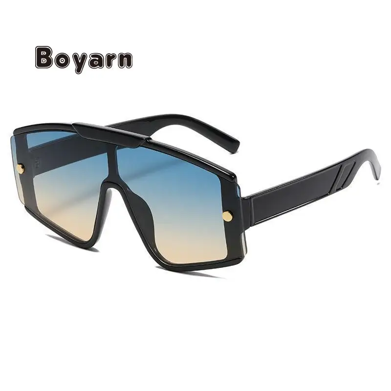 Boyarn 2022 New Fashion Brand Dign D Oversized Big Frame One Piece Men And Women UV400 Eyewear Sunglass Sun_voghion.com