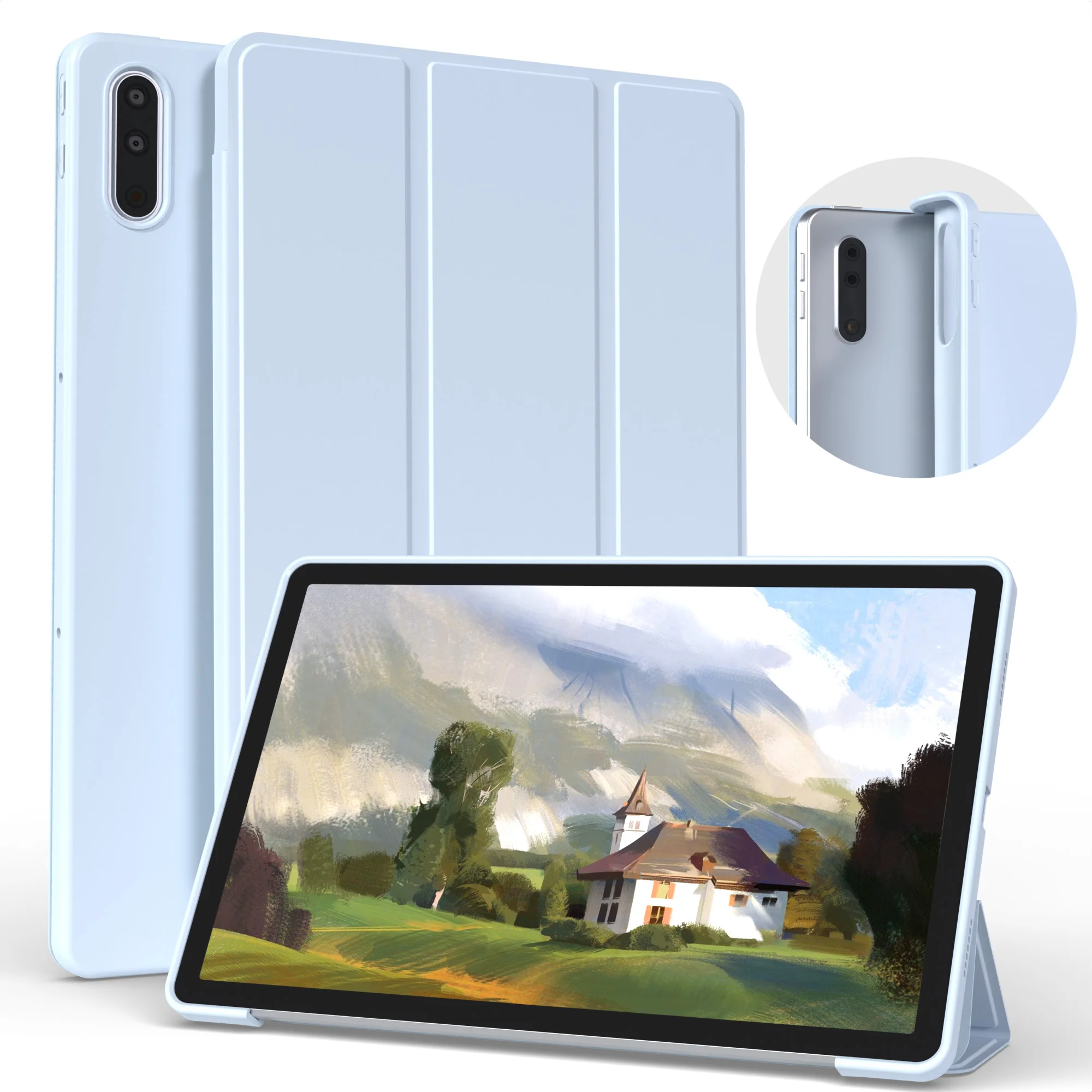 Premium Tablet Case with Tri-fold Stand and Smart Cover Design