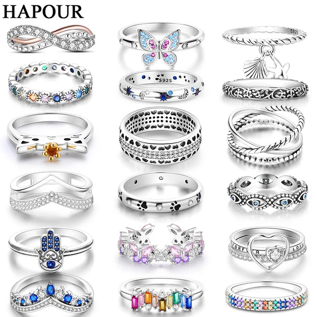 Cheap 2023 Women's Ring Jewelry Retro Opening Ring Women's Silver Ring  Lovey Girl's Ring Set | Joom