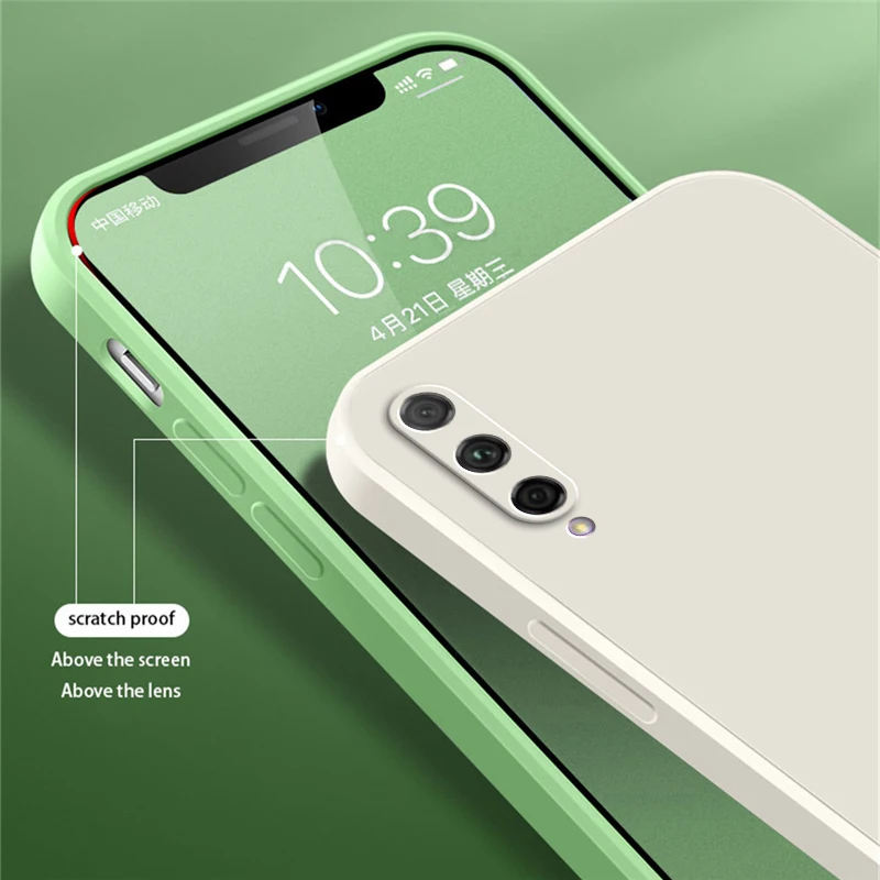 Original Square Liquid Phone Case - Soft Silicone 360° Protective Shockproof Cover