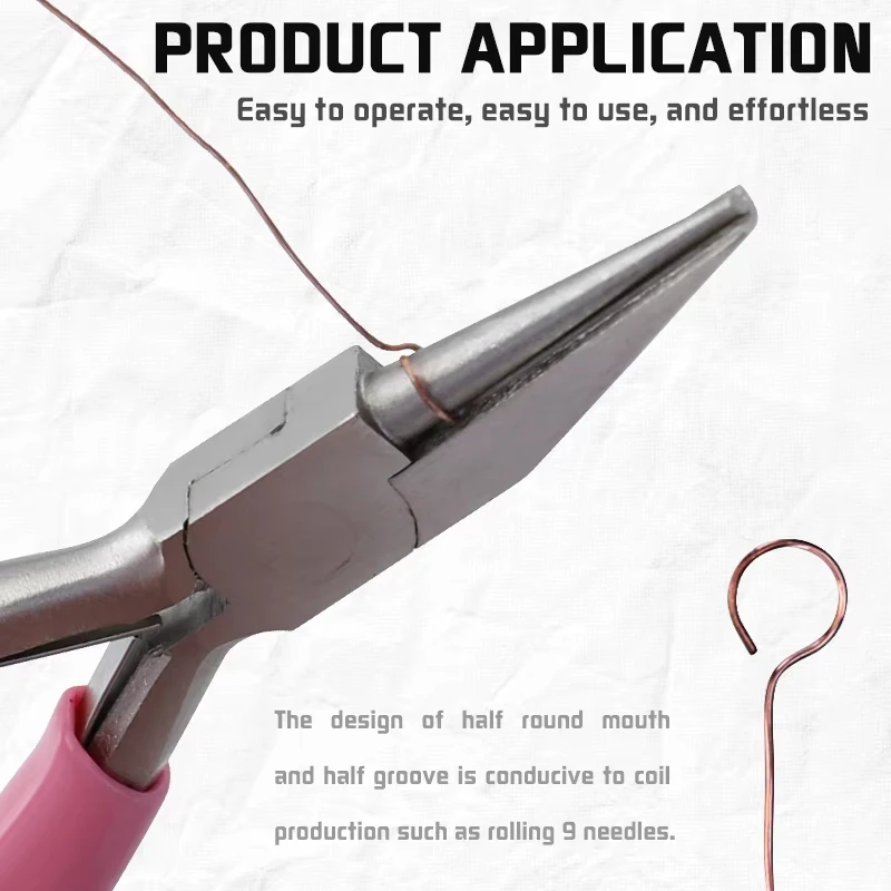 Mini 5Inch Round Concave Pliers Wire Looping Precision For DIY Jewelry Making