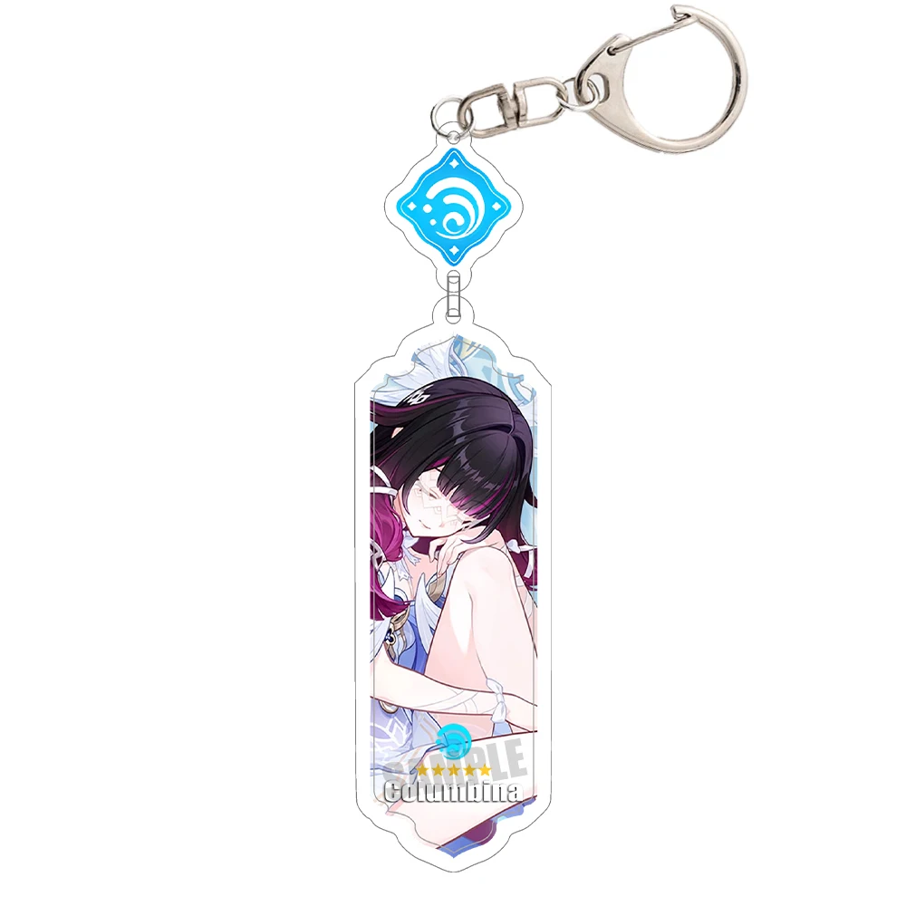 Anime Keychain Flins Durin Mualani Kinich Furina Neuvillette Arlecchin Accessories Cute Bag Pendant Key Ring Fans Gift