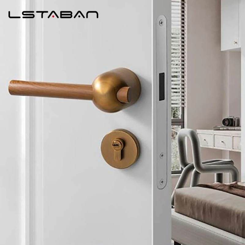 Set Di Serrature Per Porta In Ottone E Noce Per Camera Da Letto Set Di Leve Per Porta In Legno Doppio Set Di Leve Per Porte Fittizie Per Interni Moder